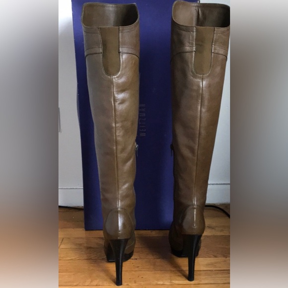 Stuart Weitzman Brown Over the Knee Lace-Up Boots - Picture 2 of 2